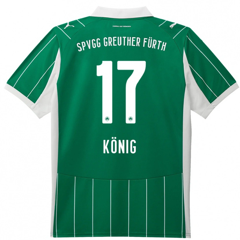 Danxen Bambino Maglia Noah König #17 Verde Bianco Kit Gara Away 2025/26 Maglietta