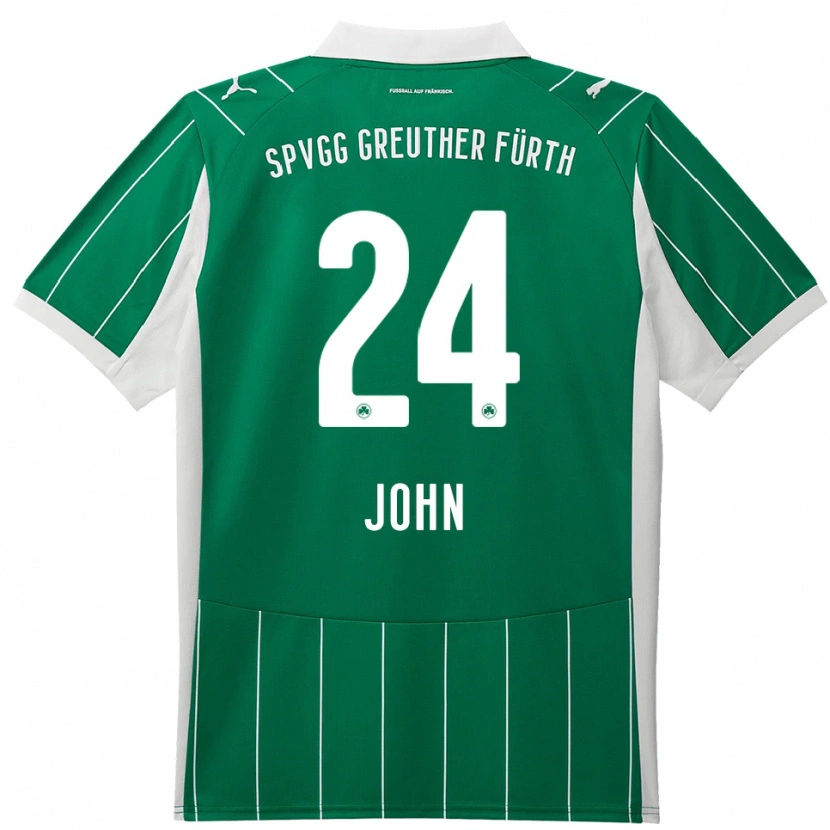 Danxen Bambino Maglia Marco John #24 Verde Bianco Kit Gara Away 2025/26 Maglietta