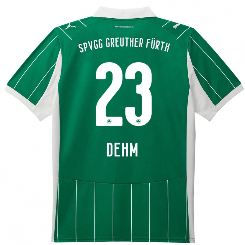 Danxen Bambino Maglia Jannik Dehm #23 Verde Bianco Kit Gara Away 2025/26 Maglietta
