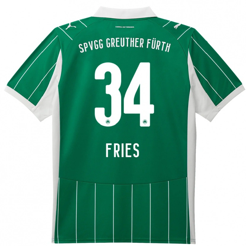 Danxen Bambino Maglia Marlon Fries #34 Verde Bianco Kit Gara Away 2025/26 Maglietta