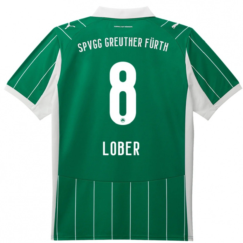 Danxen Bambino Maglia Jannik Lober #8 Verde Bianco Kit Gara Away 2025/26 Maglietta
