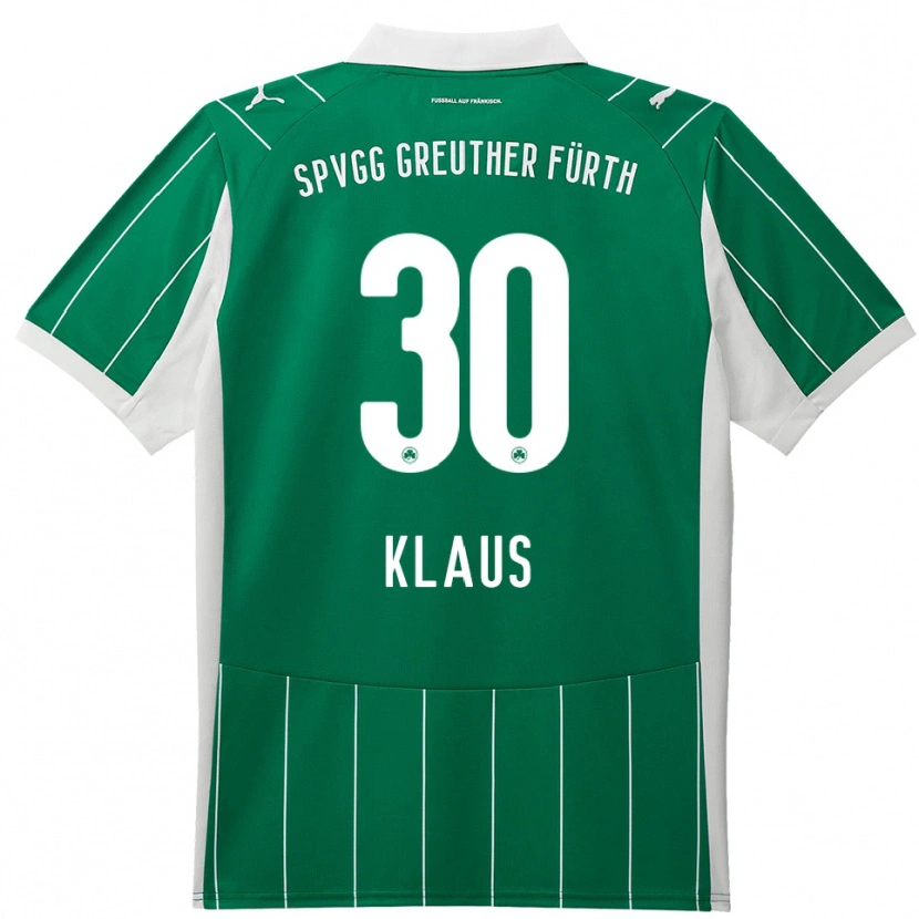 Danxen Bambino Maglia Felix Klaus #30 Verde Bianco Kit Gara Away 2025/26 Maglietta
