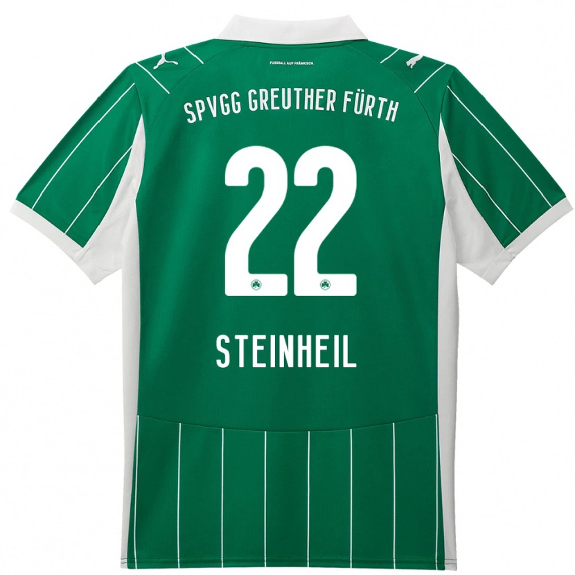 Danxen Bambino Maglia Melvin Steinheil #22 Verde Bianco Kit Gara Away 2025/26 Maglietta