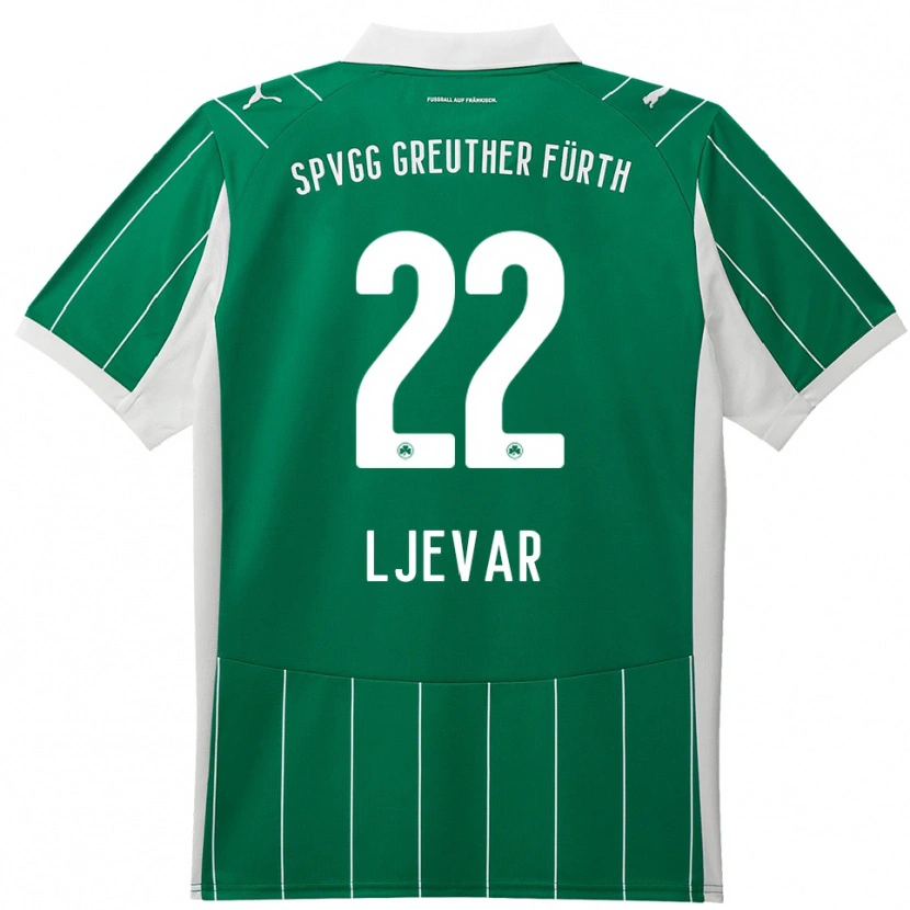 Danxen Bambino Maglia Nico Ljevar #22 Verde Bianco Kit Gara Away 2025/26 Maglietta