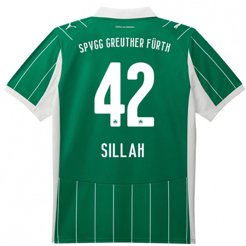 Danxen Bambino Maglia Omar Sillah #42 Verde Bianco Kit Gara Away 2025/26 Maglietta