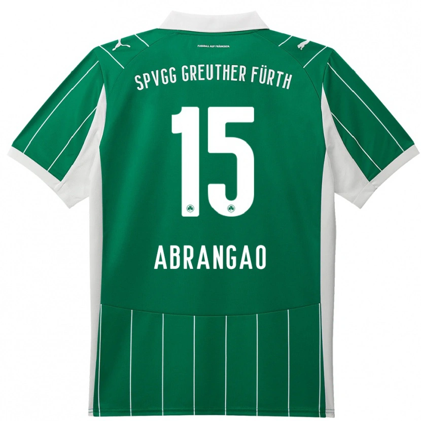 Danxen Bambino Maglia David Abrangao #15 Verde Bianco Kit Gara Away 2025/26 Maglietta
