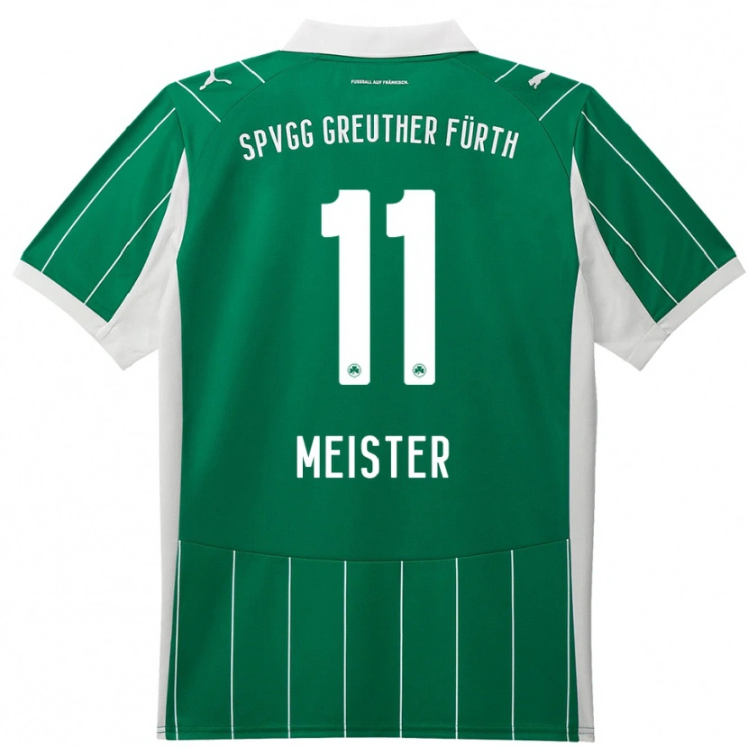 Danxen Bambino Maglia Christoph Meister #11 Verde Bianco Kit Gara Away 2025/26 Maglietta