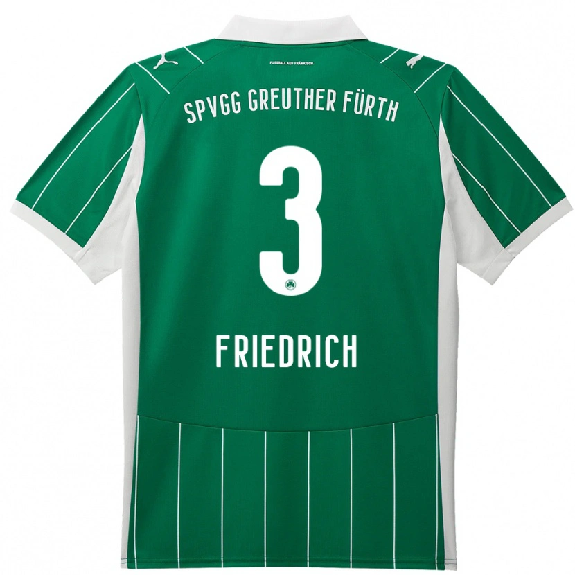 Danxen Bambino Maglia Niklas Friedrich #3 Verde Bianco Kit Gara Away 2025/26 Maglietta