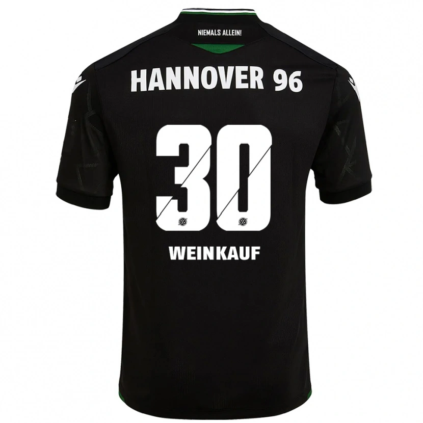 Danxen Bambino Maglia Leo Weinkauf #30 Nero Verde Kit Gara Away 2025/26 Maglietta
