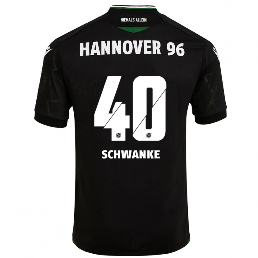 Danxen Bambino Maglia Jonas Schwanke #40 Nero Verde Kit Gara Away 2025/26 Maglietta