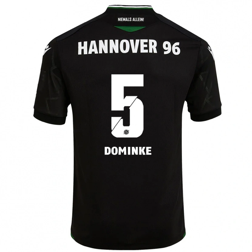 Danxen Bambino Maglia Lukas Dominke #5 Nero Verde Kit Gara Away 2025/26 Maglietta