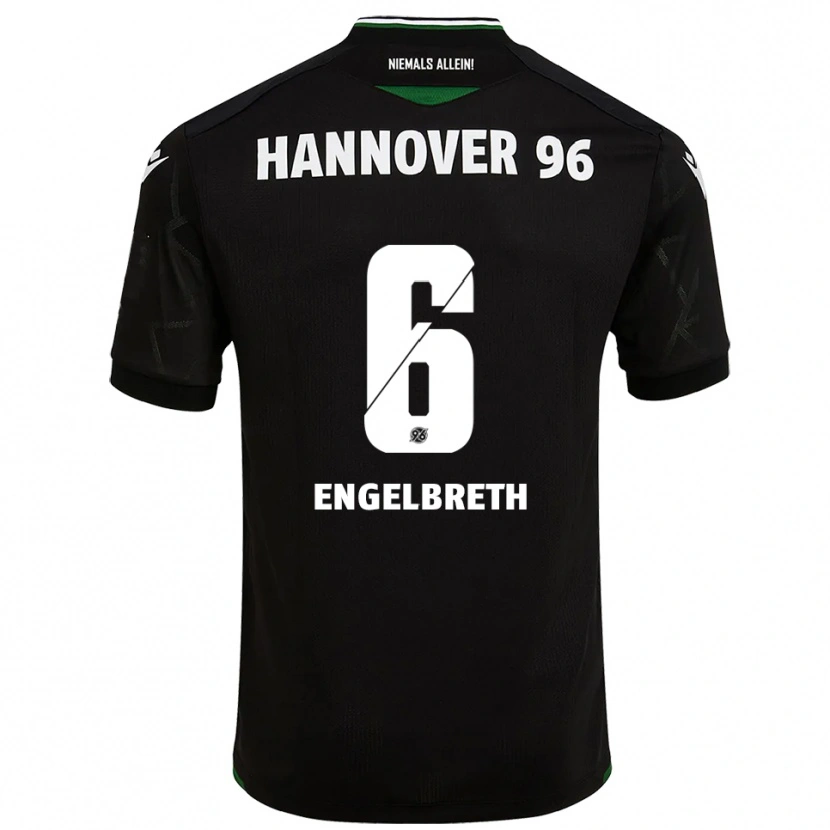 Danxen Bambino Maglia Noah Engelbreth #6 Nero Verde Kit Gara Away 2025/26 Maglietta