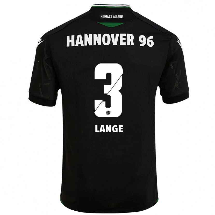 Danxen Bambino Maglia Maximilian Lange #3 Nero Verde Kit Gara Away 2025/26 Maglietta