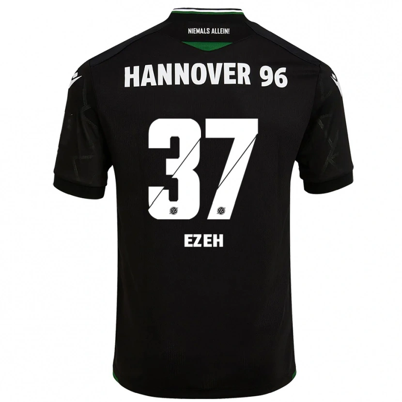 Danxen Bambino Maglia Brooklyn Ezeh #37 Nero Verde Kit Gara Away 2025/26 Maglietta