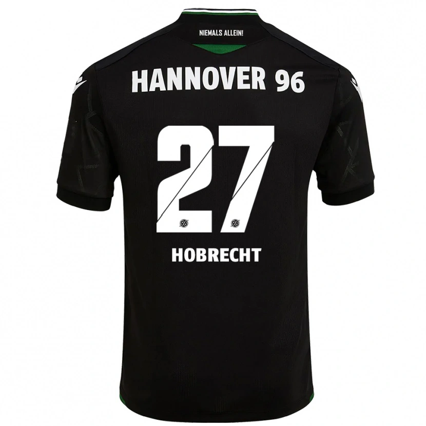 Danxen Bambino Maglia Tom Hobrecht #27 Nero Verde Kit Gara Away 2025/26 Maglietta