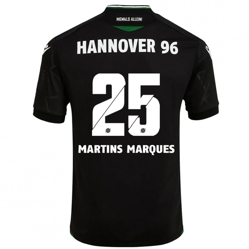 Danxen Bambino Maglia Rafael Martins Marques #25 Nero Verde Kit Gara Away 2025/26 Maglietta