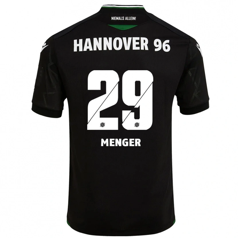 Danxen Bambino Maglia Jana Menger #29 Nero Verde Kit Gara Away 2025/26 Maglietta