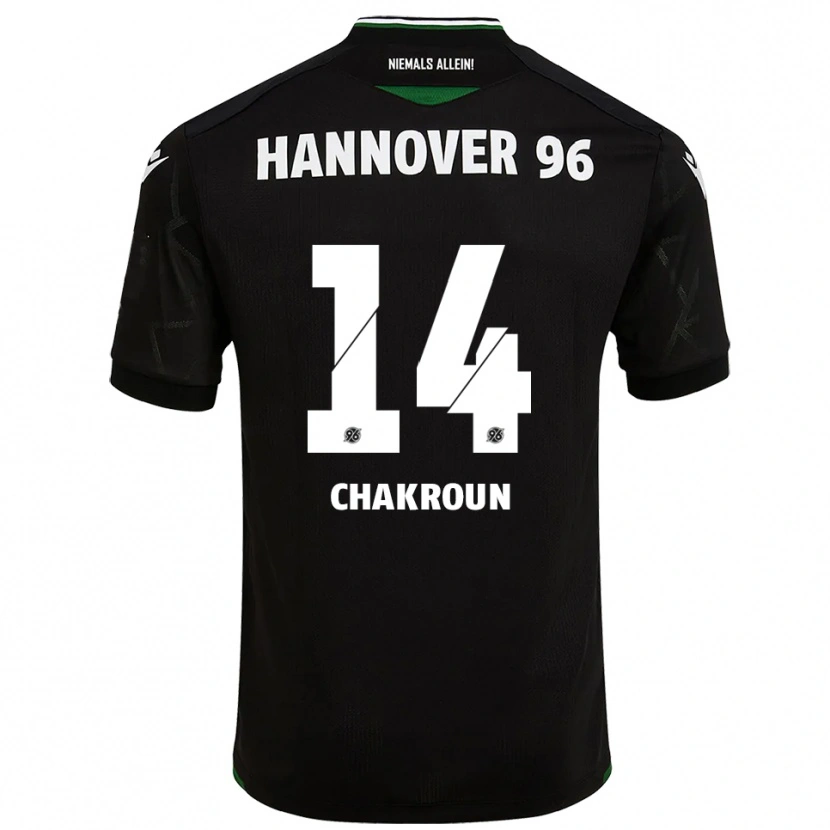 Danxen Bambino Maglia Husseyn Chakroun #14 Nero Verde Kit Gara Away 2025/26 Maglietta