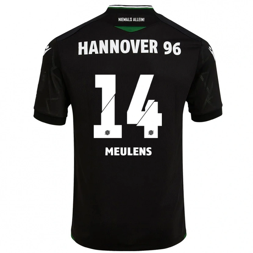Danxen Bambino Maglia Giordinelo Meulens #14 Nero Verde Kit Gara Away 2025/26 Maglietta