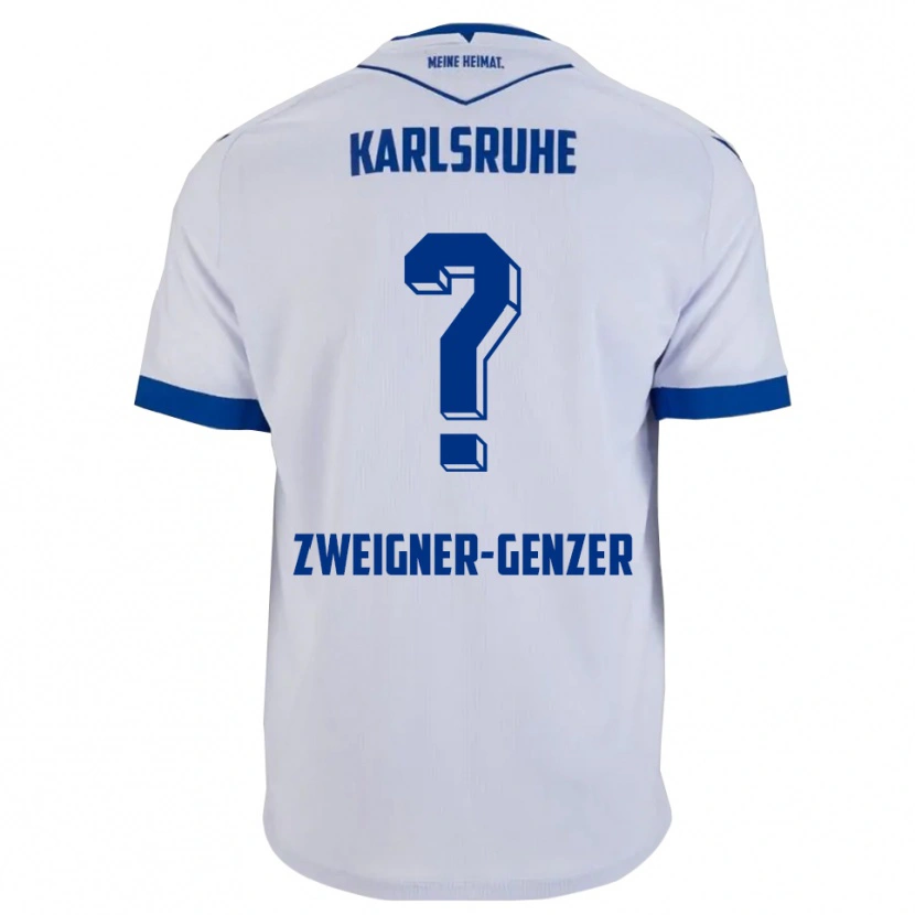 Danxen Bambino Maglia Melissa Zweigner-Genzer #0 Bianco Blu Kit Gara Away 2025/26 Maglietta