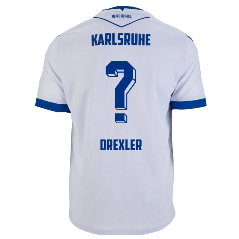 Danxen Bambino Maglia Lisa Drexler #0 Bianco Blu Kit Gara Away 2025/26 Maglietta