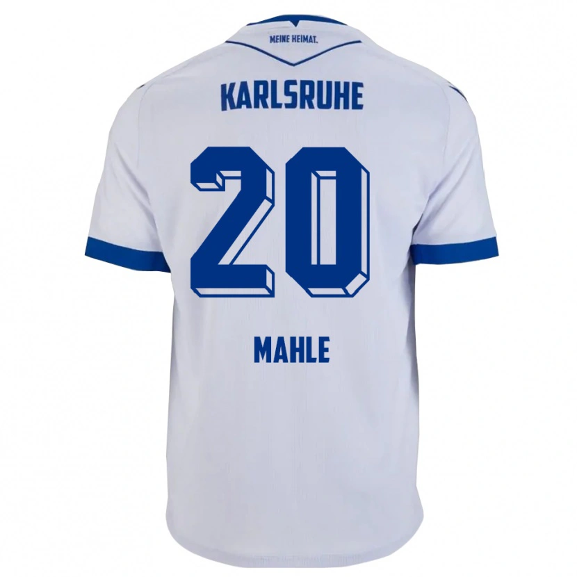 Danxen Bambino Maglia Marius Mahle #20 Bianco Blu Kit Gara Away 2025/26 Maglietta