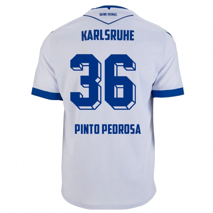 Danxen Bambino Maglia Rafael Pinto Pedrosa #36 Bianco Blu Kit Gara Away 2025/26 Maglietta