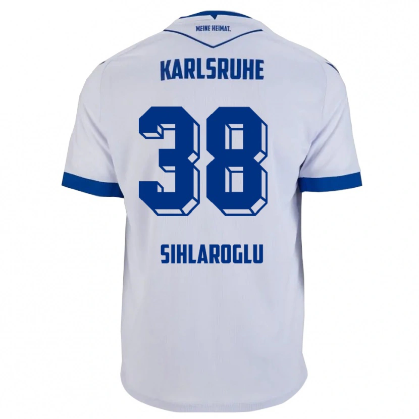 Danxen Bambino Maglia Efe-Kaan Sihlaroglu #38 Bianco Blu Kit Gara Away 2025/26 Maglietta
