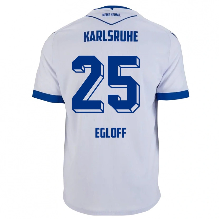 Danxen Bambino Maglia Lilian Egloff #25 Bianco Blu Kit Gara Away 2025/26 Maglietta