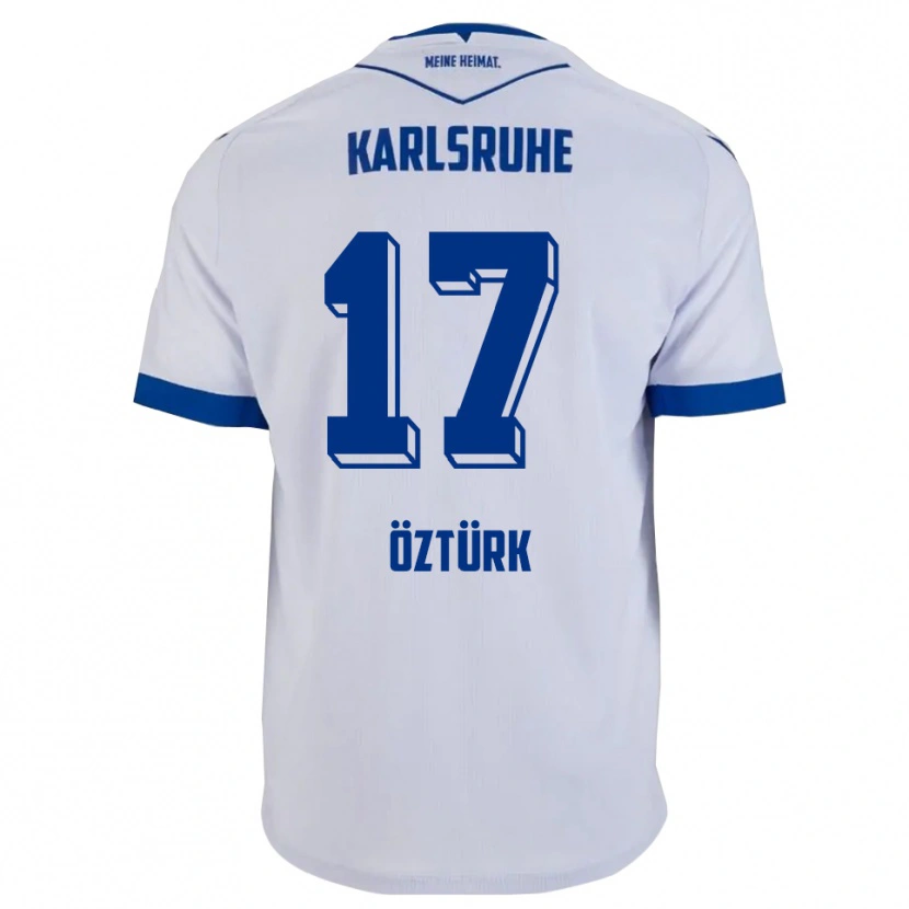 Danxen Bambino Maglia Eren Öztürk #17 Bianco Blu Kit Gara Away 2025/26 Maglietta