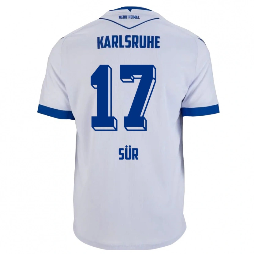 Danxen Bambino Maglia Devin Sür #17 Bianco Blu Kit Gara Away 2025/26 Maglietta