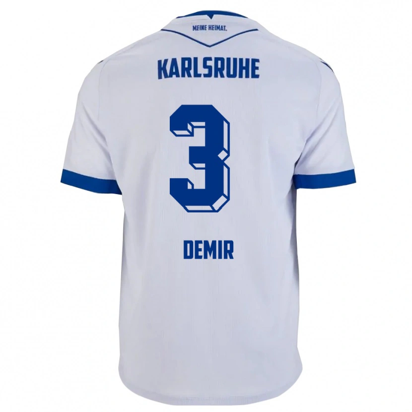 Danxen Bambino Maglia Arel Demir #3 Bianco Blu Kit Gara Away 2025/26 Maglietta