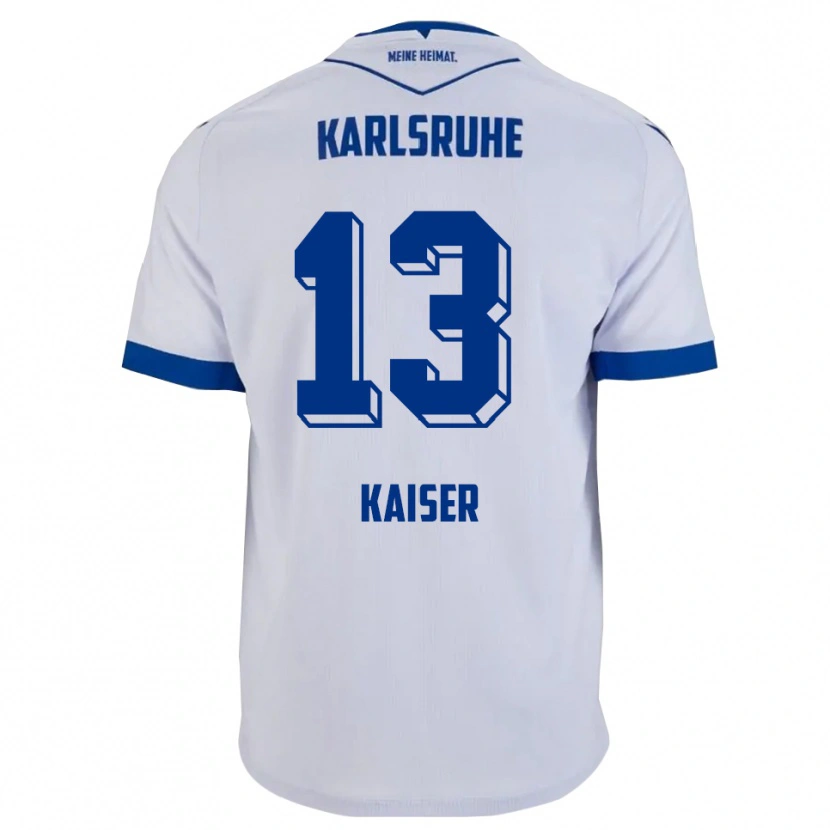 Danxen Bambino Maglia Marc Kaiser #13 Bianco Blu Kit Gara Away 2025/26 Maglietta