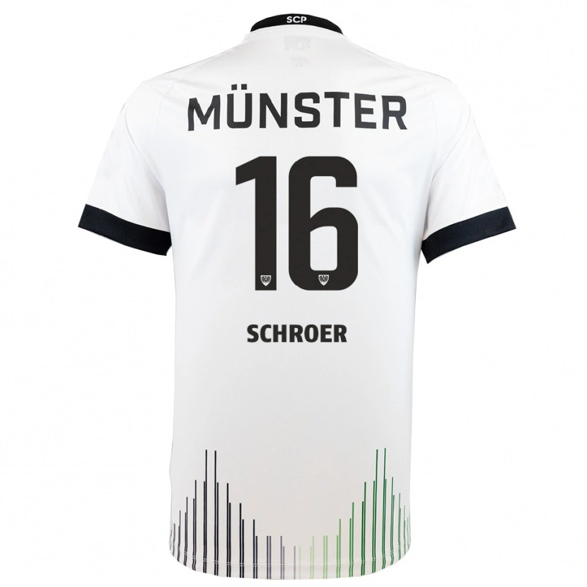 Danxen Bambino Maglia Luca Schroer #16 Bianco Nero Kit Gara Away 2025/26 Maglietta