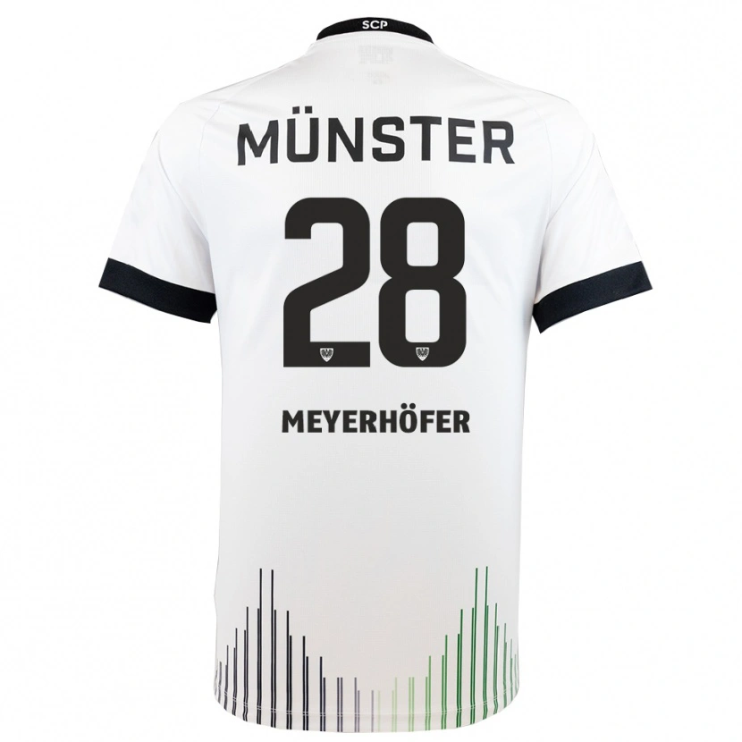 Danxen Bambino Maglia Marco Meyerhöfer #28 Bianco Nero Kit Gara Away 2025/26 Maglietta