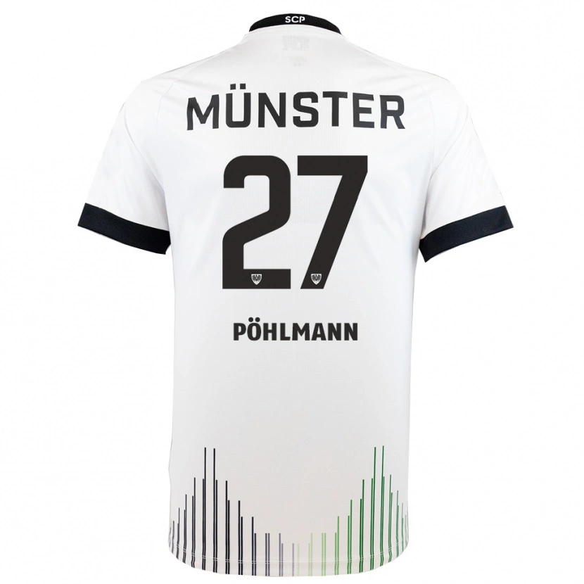Danxen Bambino Maglia Phil Pöhlmann #27 Bianco Nero Kit Gara Away 2025/26 Maglietta