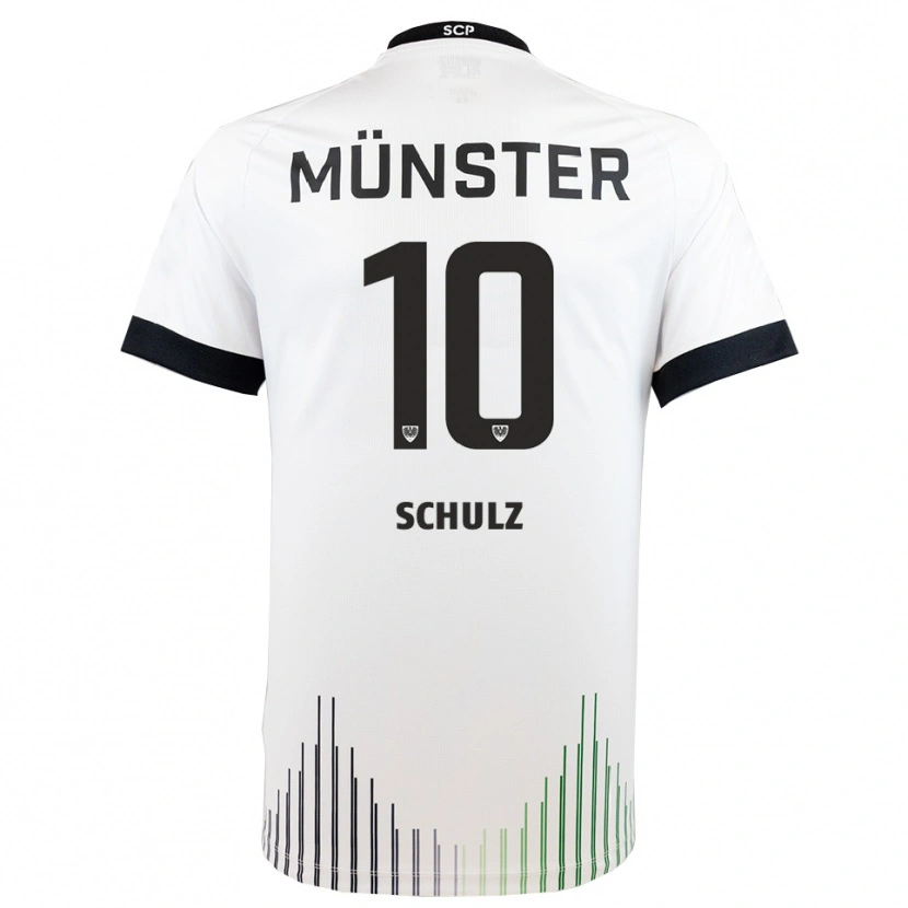 Danxen Bambino Maglia Marvin Schulz #10 Bianco Nero Kit Gara Away 2025/26 Maglietta