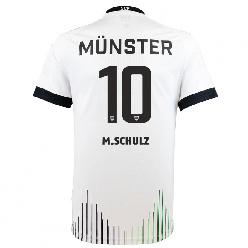 Danxen Bambino Maglia Marvin Schulz #10 Bianco Nero Kit Gara Away 2025/26 Maglietta