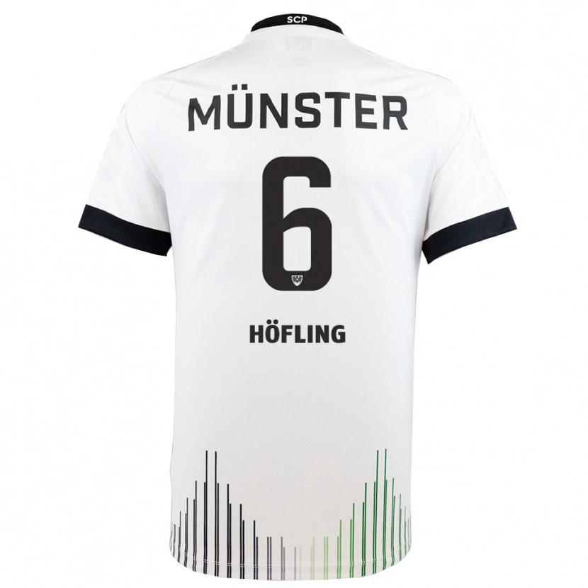 Danxen Bambino Maglia Till Höfling #6 Bianco Nero Kit Gara Away 2025/26 Maglietta