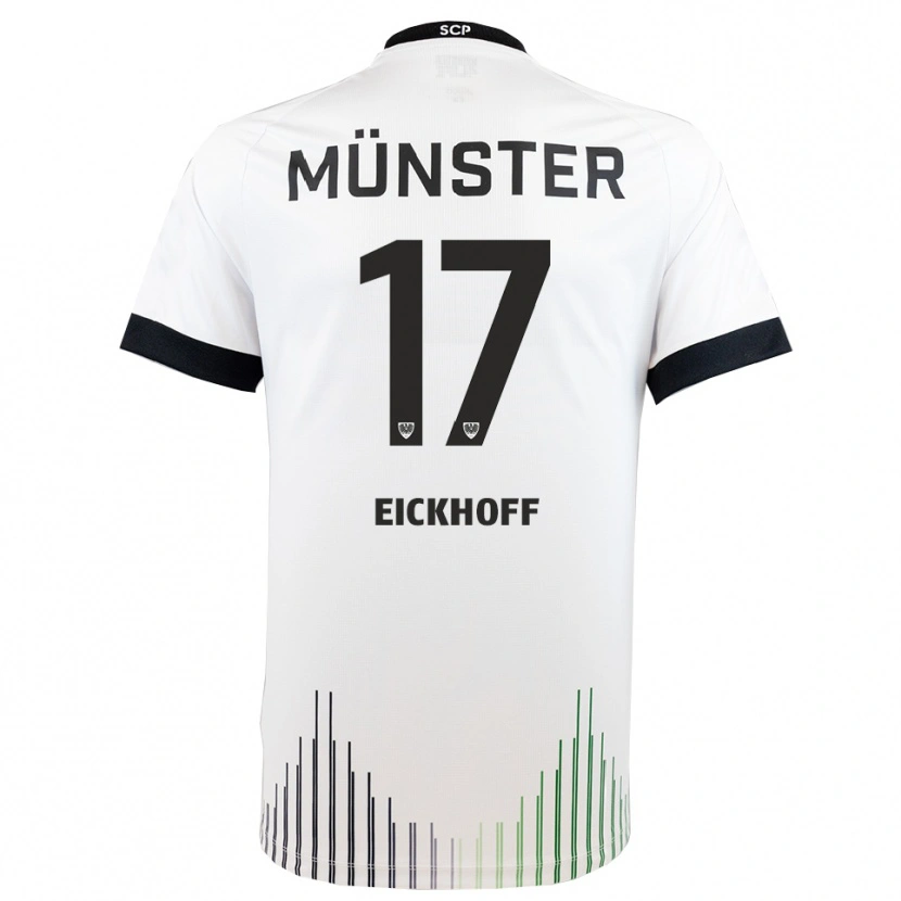 Danxen Bambino Maglia Bennet Eickhoff #17 Bianco Nero Kit Gara Away 2025/26 Maglietta