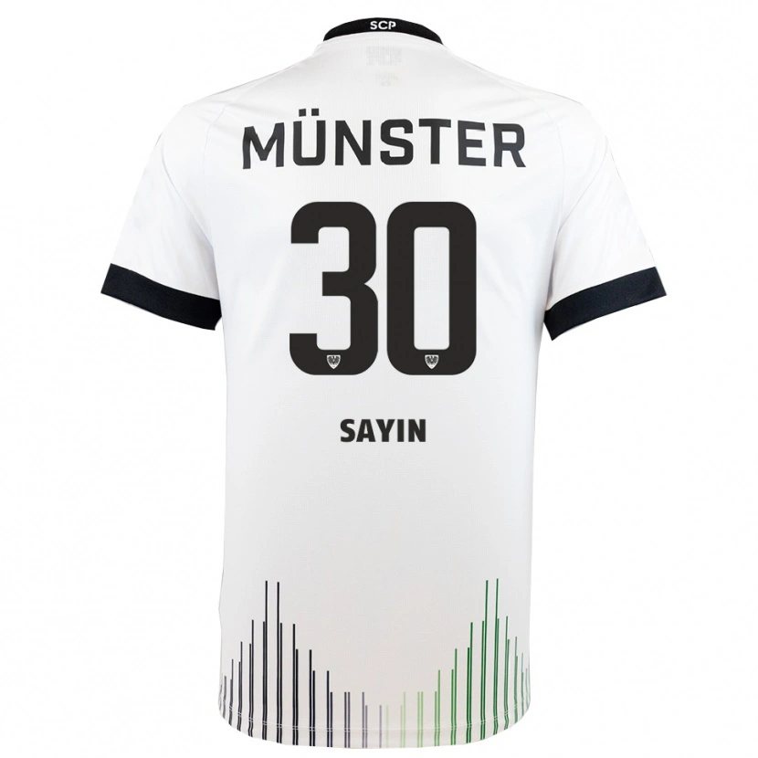 Danxen Bambino Maglia Melih Sayin #30 Bianco Nero Kit Gara Away 2025/26 Maglietta