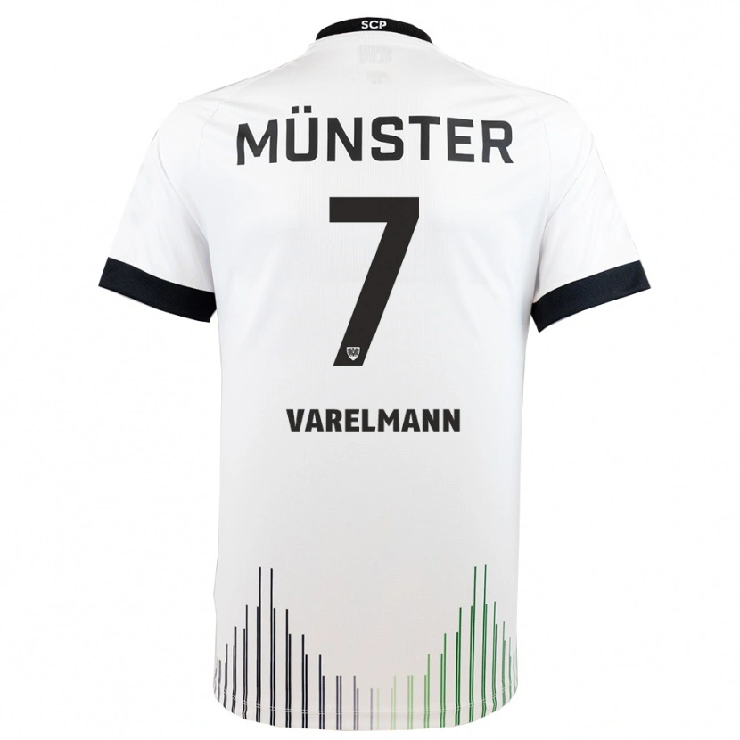 Danxen Bambino Maglia Malte Varelmann #7 Bianco Nero Kit Gara Away 2025/26 Maglietta