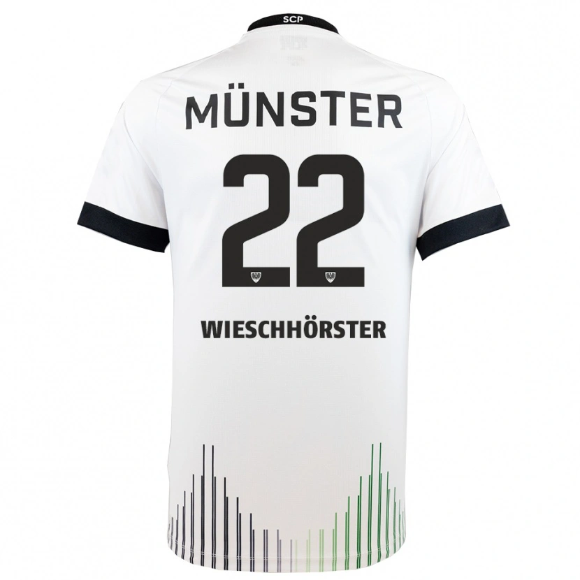 Danxen Bambino Maglia Falk Wieschhörster #22 Bianco Nero Kit Gara Away 2025/26 Maglietta