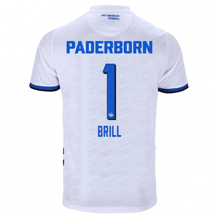 Danxen Bambino Maglia Moritz Brill #1 Bianco Blu Kit Gara Away 2025/26 Maglietta