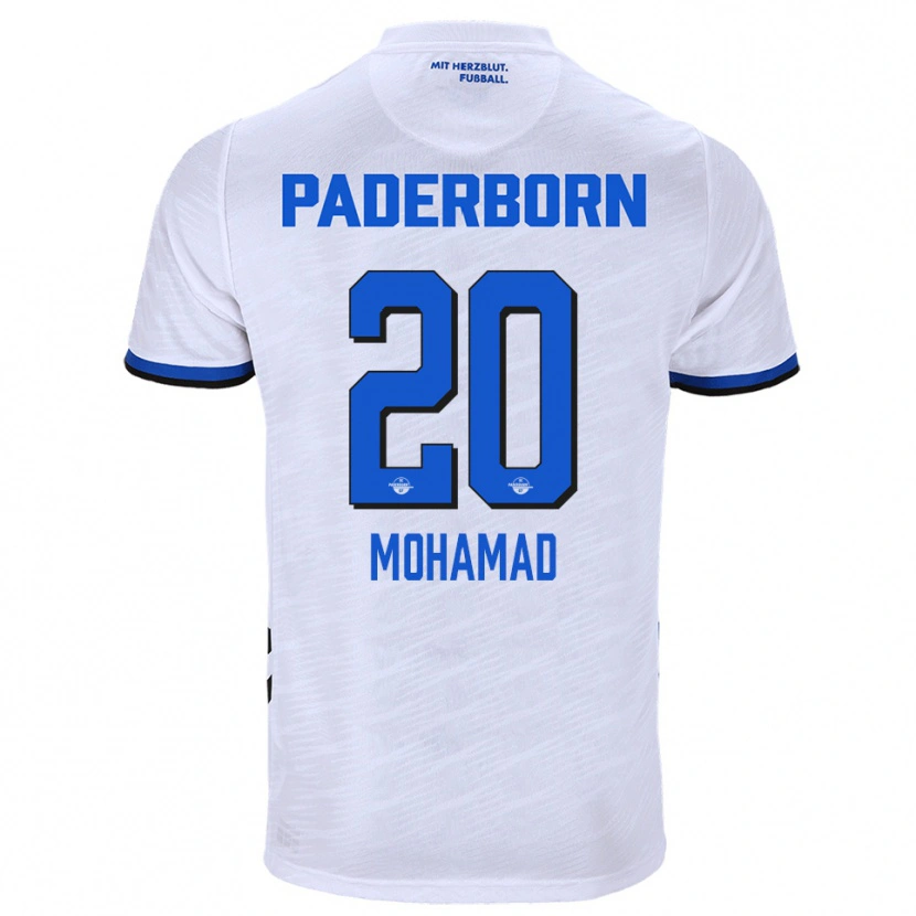 Danxen Bambino Maglia Hassan Mohamad #20 Bianco Blu Kit Gara Away 2025/26 Maglietta