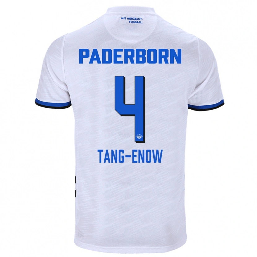Danxen Bambino Maglia Jason Tang-Enow #4 Bianco Blu Kit Gara Away 2025/26 Maglietta