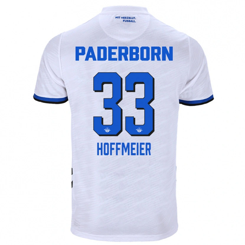 Danxen Bambino Maglia Marcel Hoffmeier #33 Bianco Blu Kit Gara Away 2025/26 Maglietta