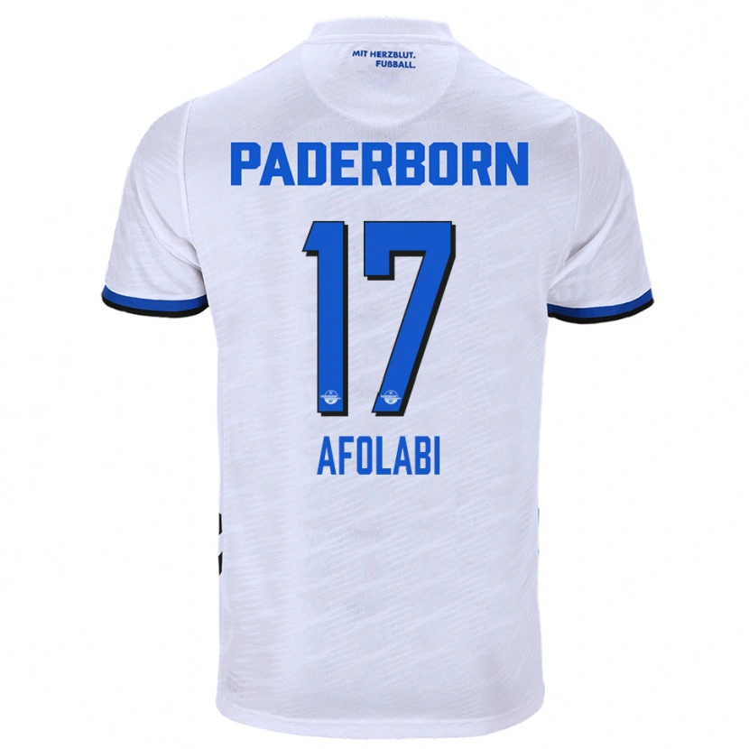 Danxen Bambino Maglia Gentil Afolabi #17 Bianco Blu Kit Gara Away 2025/26 Maglietta