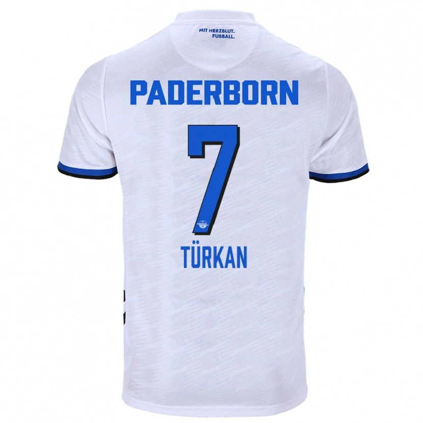 Danxen Bambino Maglia Semih Türkan #7 Bianco Blu Kit Gara Away 2025/26 Maglietta