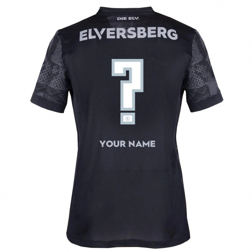 Danxen Bambino Maglia Il Tuo Nome #0 Nero Grigio Kit Gara Away 2025/26 Maglietta